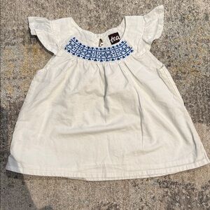 Tea Collection Ivory and Navy Kids Top